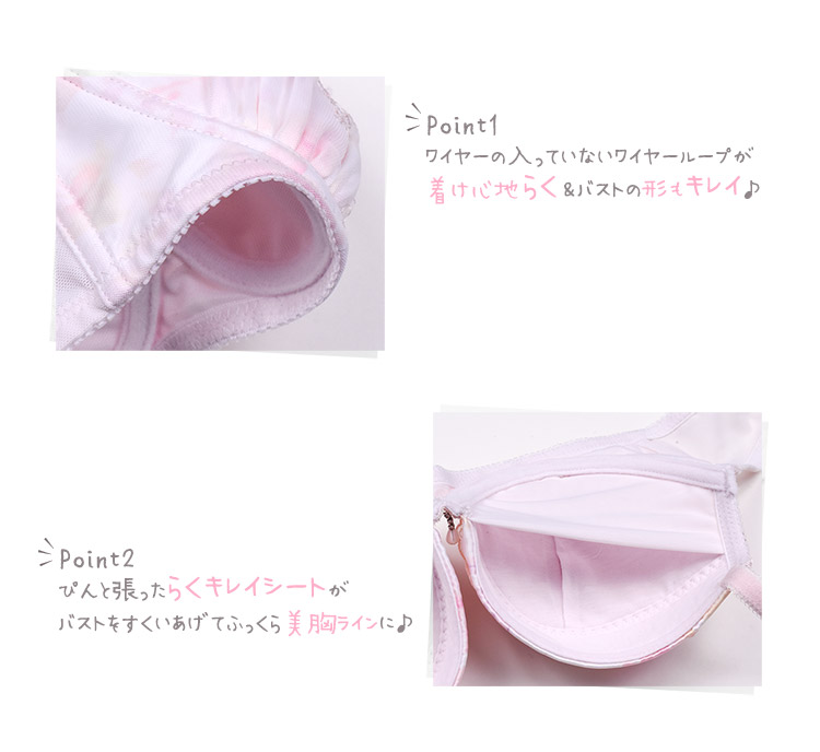 IBN308|アンテシュクレ intesucre らくしてキレイ ノンワイヤー ブラセット ナチュラルバストメイク 全3色 B-E/65-75