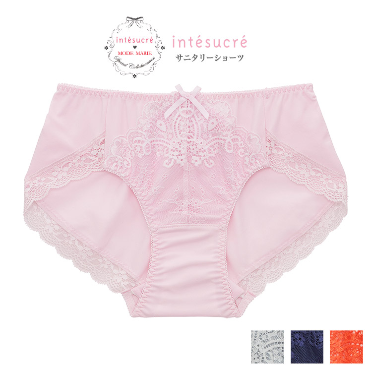ISE298|アンテシュクレ intesucre 脇高ブラ Premium IBT298ペア サニタリーショーツ ウィング対応 全4色 M-LL