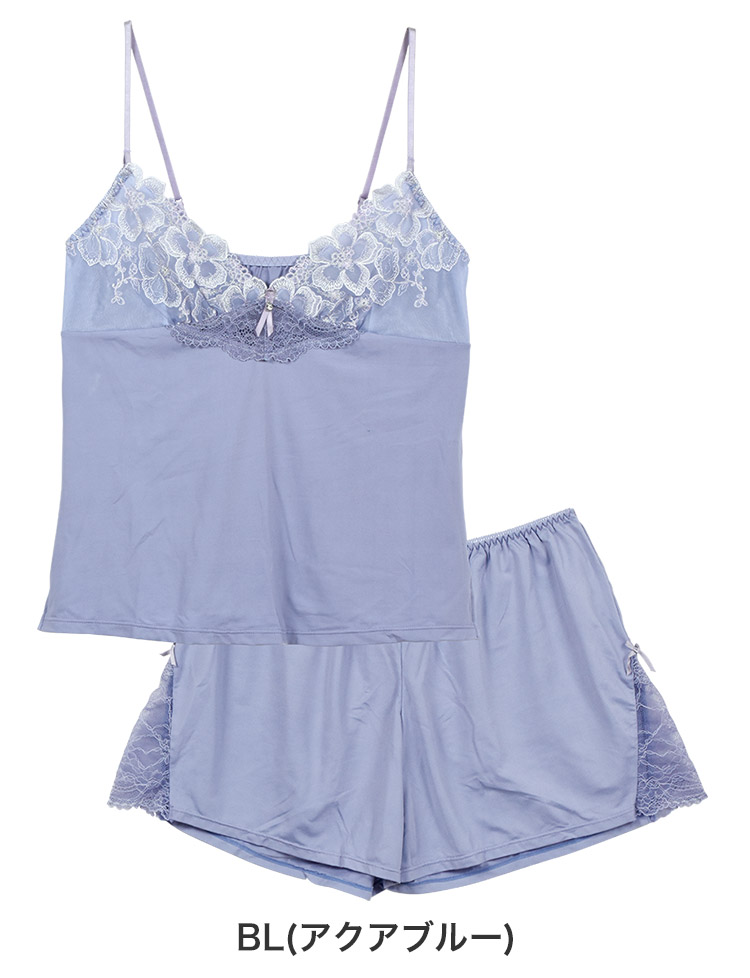 ILC322|アンテシュクレ intesucre らくしてキレイ ふわさらタイプ キャミセット キャミソール+タップパンツ 全3色 M-L