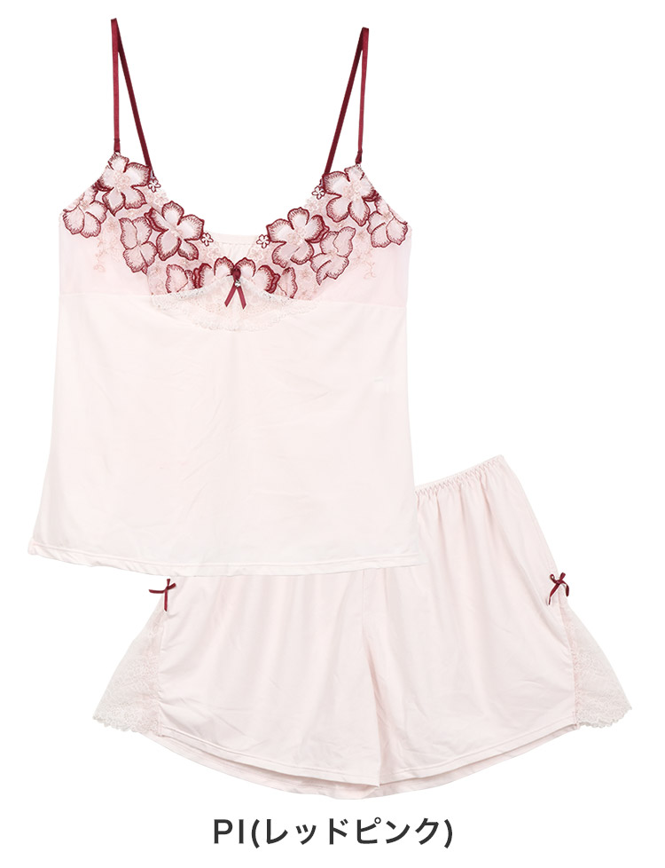 ILC322|アンテシュクレ intesucre らくしてキレイ ふわさらタイプ キャミセット キャミソール+タップパンツ 全3色 M-L