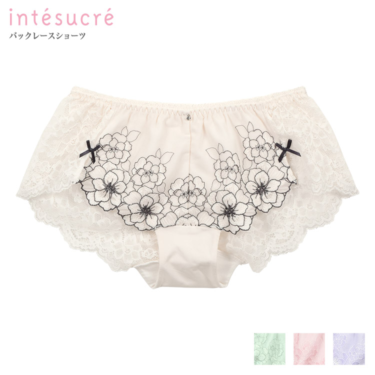 ISP311|アンテシュクレ intesucre narue×intesucreコラボ バックレースショーツ 全4色 M/L