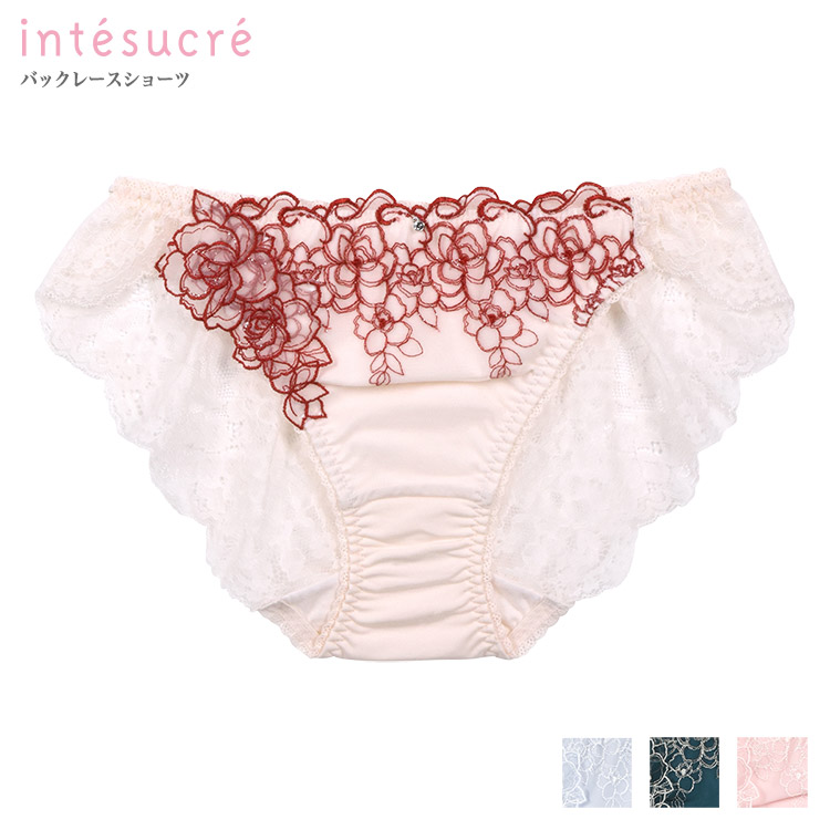 ISP319|アンテシュクレ intesucre narue×intesucreコラボ IBT319ペア バックレースショーツ 全4色 M