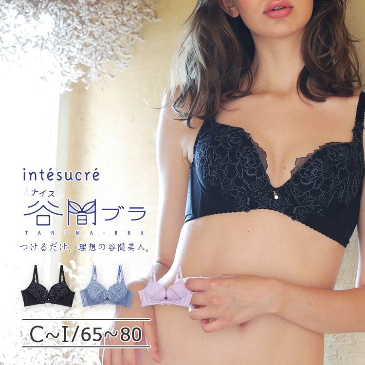 IBT344｜アンテシュクレ intesucre ナイス谷間ブラ ブラジャー単品 脇高ブラ GHIカップ  アンダー80cm