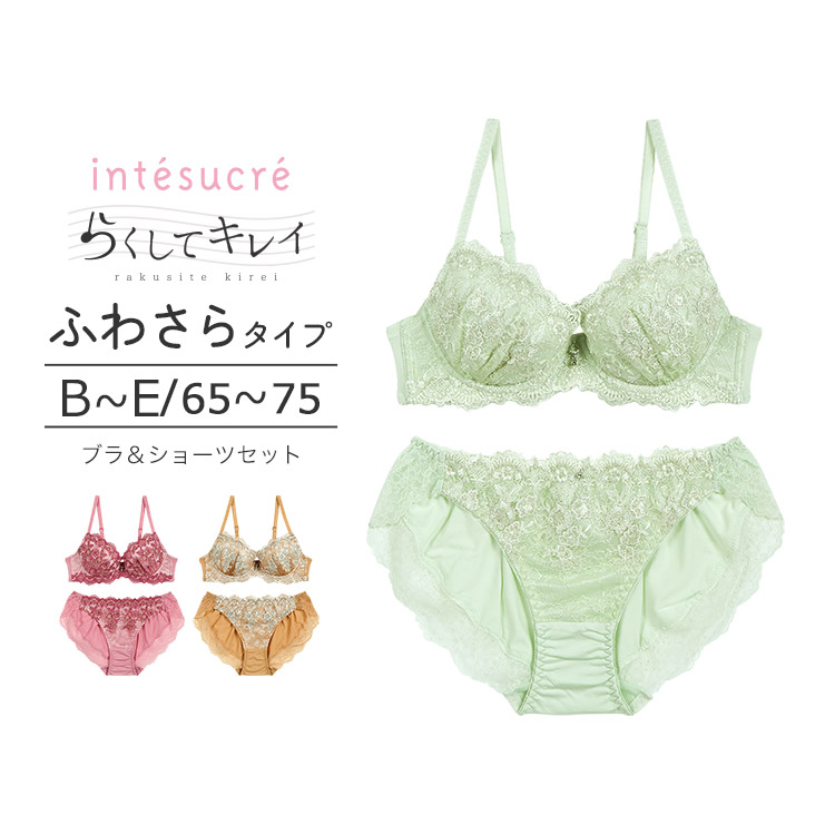 IBT329|アンテシュクレ intesucre らくしてキレイ ふわさらtype ブラセット ナチュラルバストメイク BCDEカップ アンダー65/70/75cm