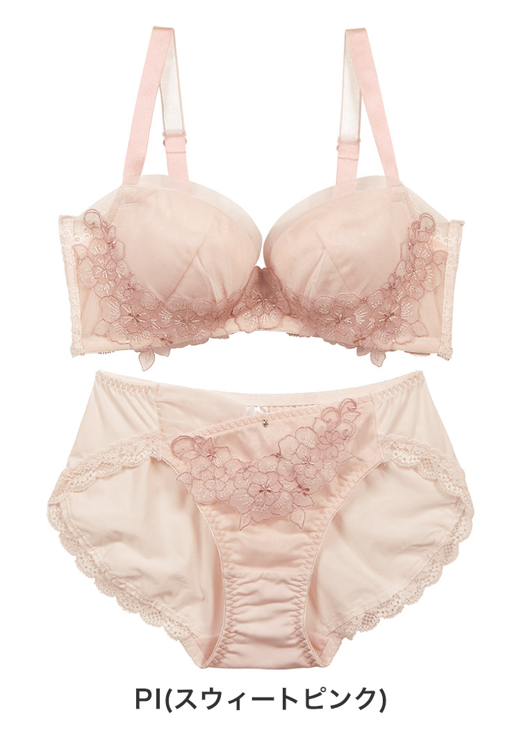 IBT331|アンテシュクレ intesucre なでしこブラ 脇高スレンダースタイル ブラセット CDEFGカップ アンダー65/70/75cm