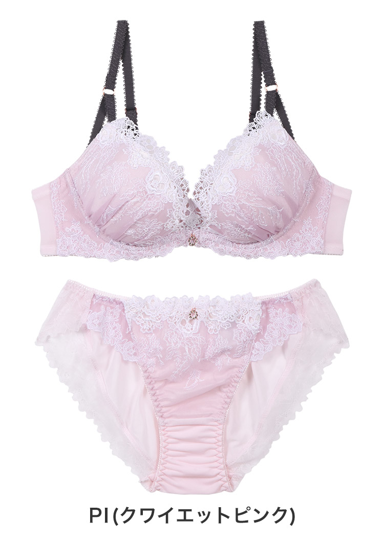 IBT334|アンテシュクレ intesucre 毎日フィットブラ Wパッドボリュームタイプ ブラセット くっきり谷間メイク BCDEカップ アンダー65/70/75cm