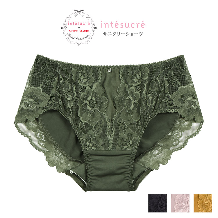 ISE326|アンテシュクレ intesucre 脇高ブラ Premium IBT326ペア サニタリーショーツ ウィング対応 全4色 M-LL