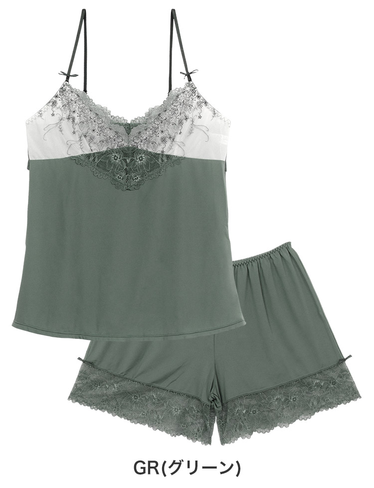 ILC366|アンテシュクレ intesucre らくしてキレイ ふわさらtype IBT366ペア キャミセット キャミソール+タップパンツ M-L