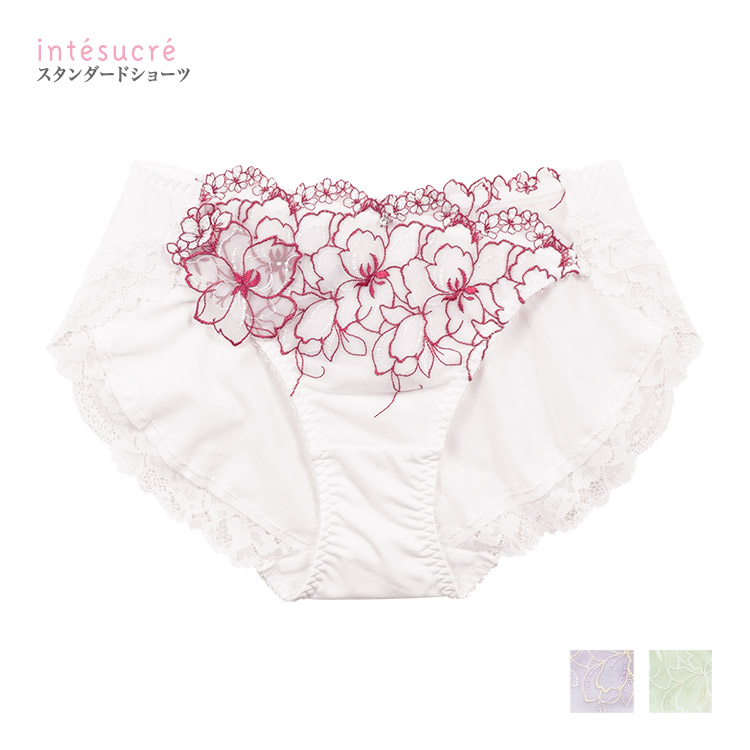 ISP371|アンテシュクレ intesucre なでしこブラ 脇高スレンダースタイル IBT371ペア スタンダードショーツ M/L
