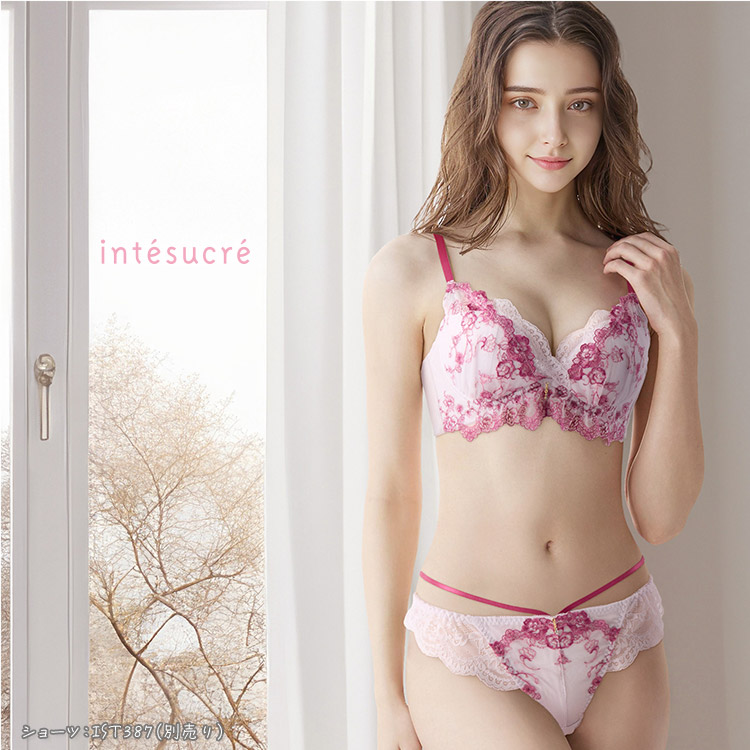 IBT387S|アンテシュクレ intesucre 毎日フィットブラ すっきり脇高タイプ ブラセット くっきり谷間メイク BCDEFカップ アンダー60/65/70/75cm
