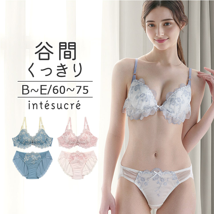 IBT382S|アンテシュクレ intesucre 毎日フィットブラ Wパッドボリュームタイプ ブラセット くっきり谷間メイク BCDEカップ アンダー60/65/70/75cm