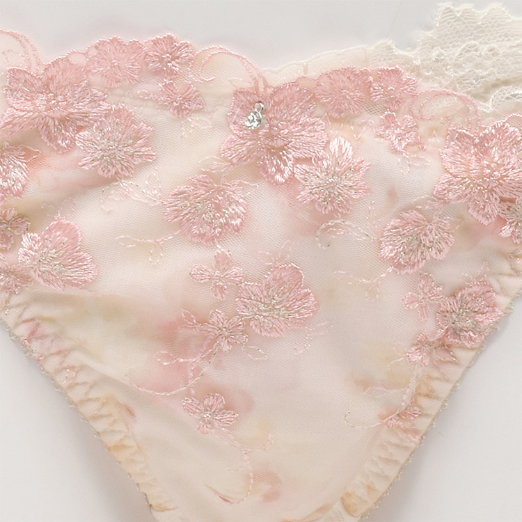 ISD379|アンテシュクレ intesucre なでしこブラ スレンダースタイル IBT379ペア サイドリボンショーツ M/L