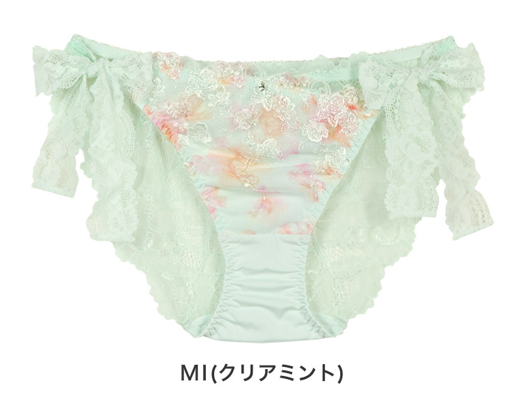 ISD379|アンテシュクレ intesucre なでしこブラ スレンダースタイル IBT379ペア サイドリボンショーツ M/L