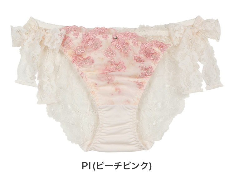 ISD379|アンテシュクレ intesucre なでしこブラ スレンダースタイル IBT379ペア サイドリボンショーツ M/L