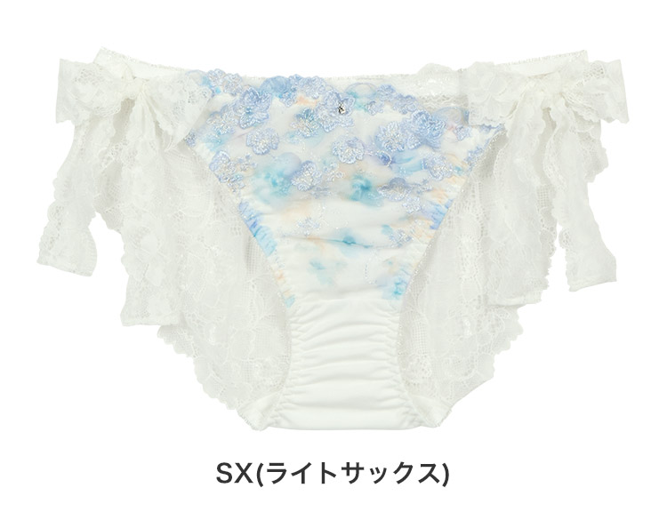 ISD379|アンテシュクレ intesucre なでしこブラ スレンダースタイル IBT379ペア サイドリボンショーツ M/L