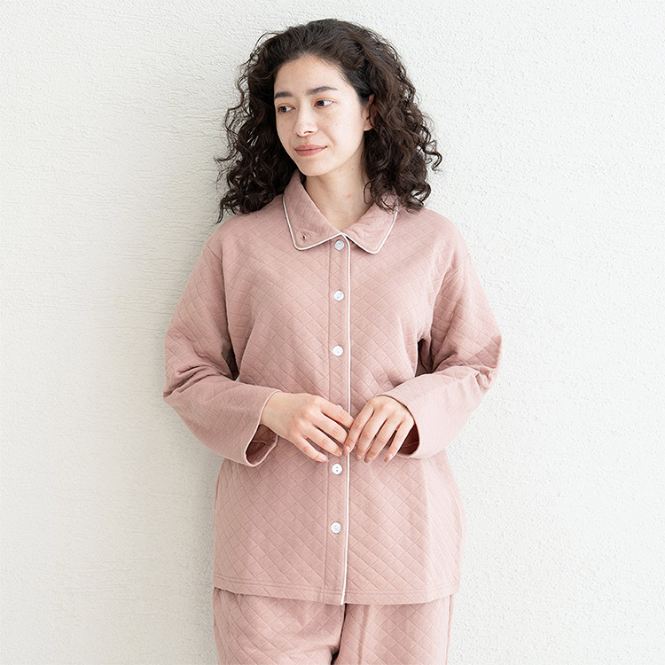 D93501-39|リオ RIO 着る保湿クリーム ソフトキルト 2wayネックスリーピングウェア ルームウェア 上下セット M/L