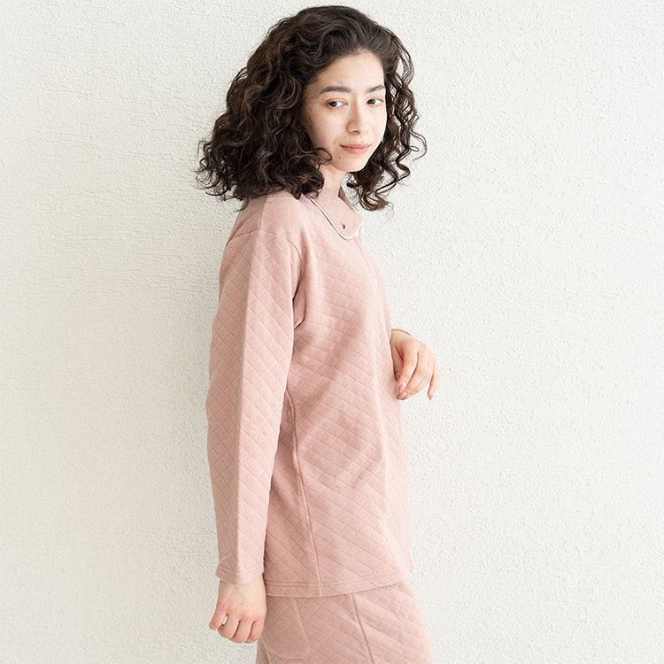 D93501-39|リオ RIO 着る保湿クリーム ソフトキルト 2wayネックスリーピングウェア ルームウェア 上下セット M/L