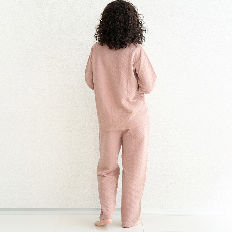 D93501-39|リオ RIO 着る保湿クリーム ソフトキルト 2wayネックスリーピングウェア ルームウェア 上下セット M/L