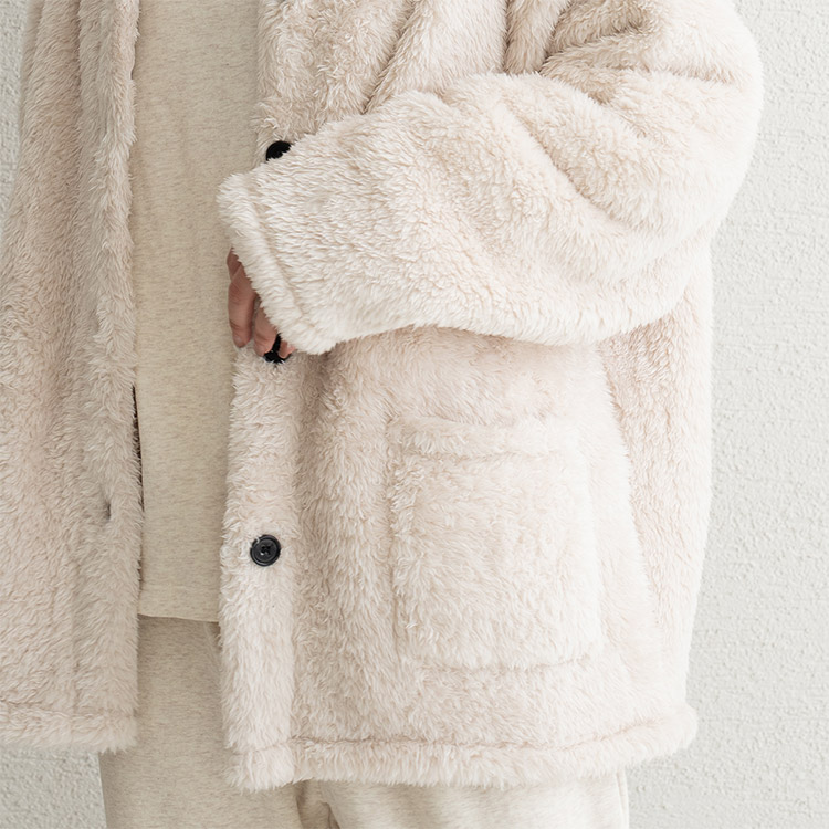 D93505-39|リオ RIO 着る保湿クリーム フランネルマイクロ スタンドカラージャケット ルームウェア トップス M/L