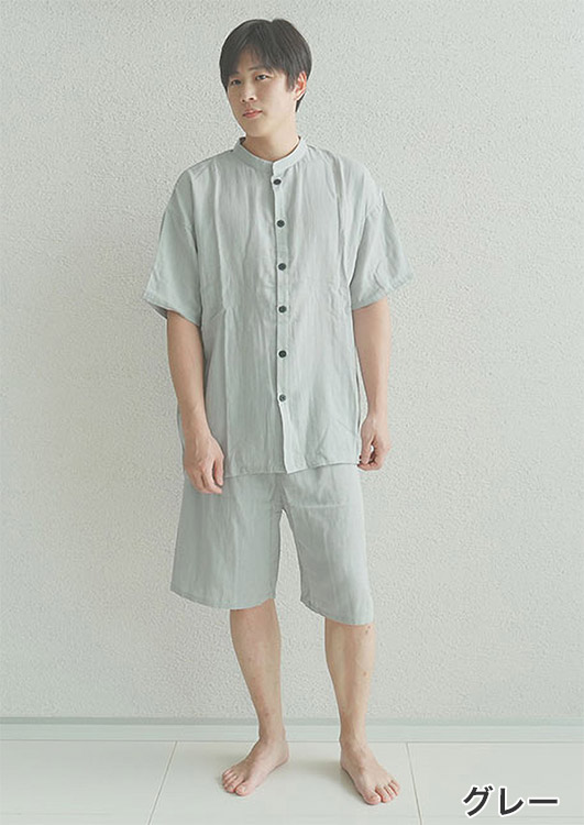 D93507-32|リオ RIO 着る保湿クリーム スリーピングウェア 前開きメンズパジャマ メンズ M/L