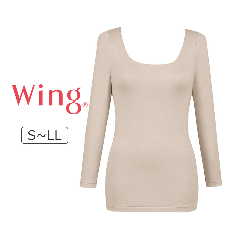 EL4831|ワコール ウイング ふんわり、やわらか、あたたかい 綿の贅沢オーガニック トップス (8分袖) S/M/L/LL