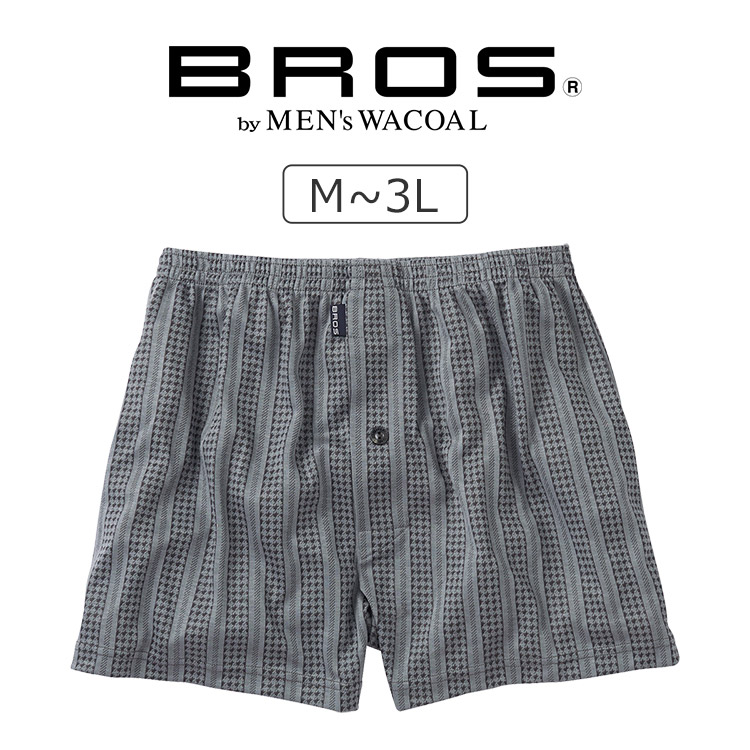 GT7802|ワコール ブロス BROS トランクス メンズ 前開き ジャストウエスト ノーマル丈 M/L/LL/3L