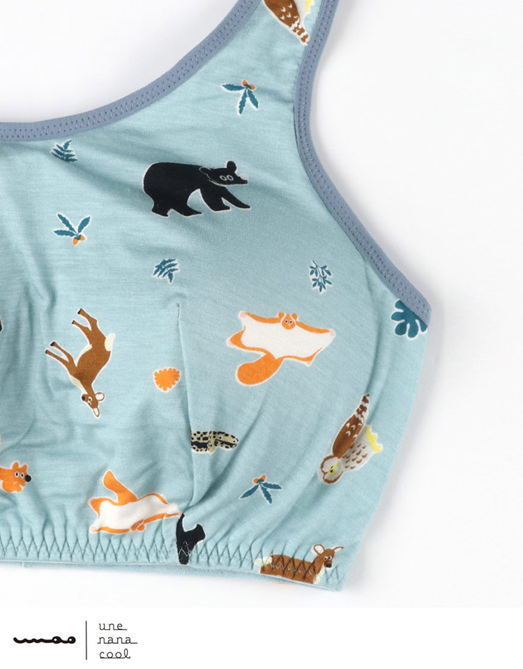 JB3952|ウンナナクール une nana cool ナイトアップブラ MADE WITH 京都市動物園 ノンワイヤーブラ M/L/LL/3L