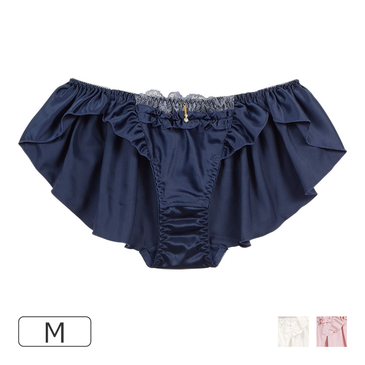 227271|COCO Linge フローラサテン フリルショーツ M