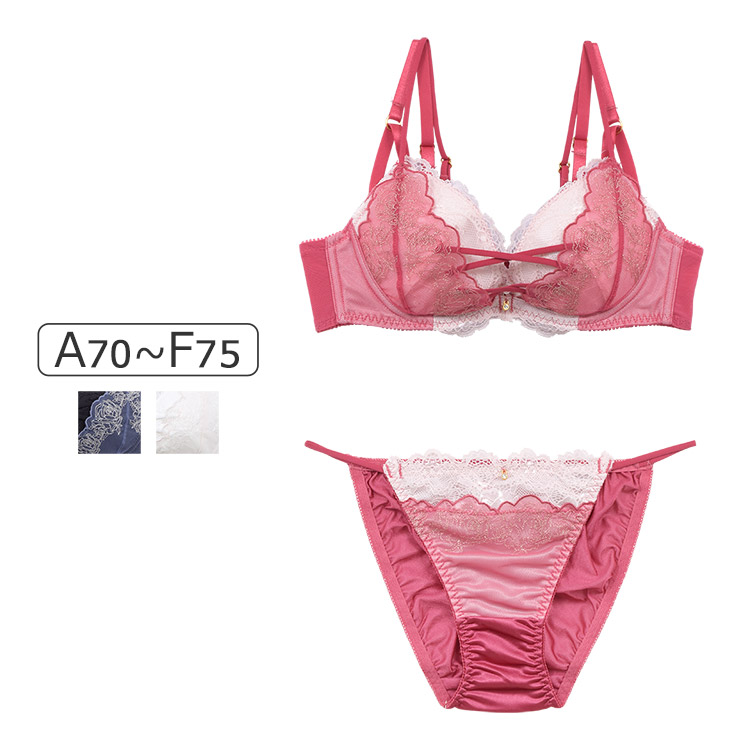 327332｜COCO Linge セクシーローズ  ブラセット ABCDEFカップ  アンダー65/70/75cm