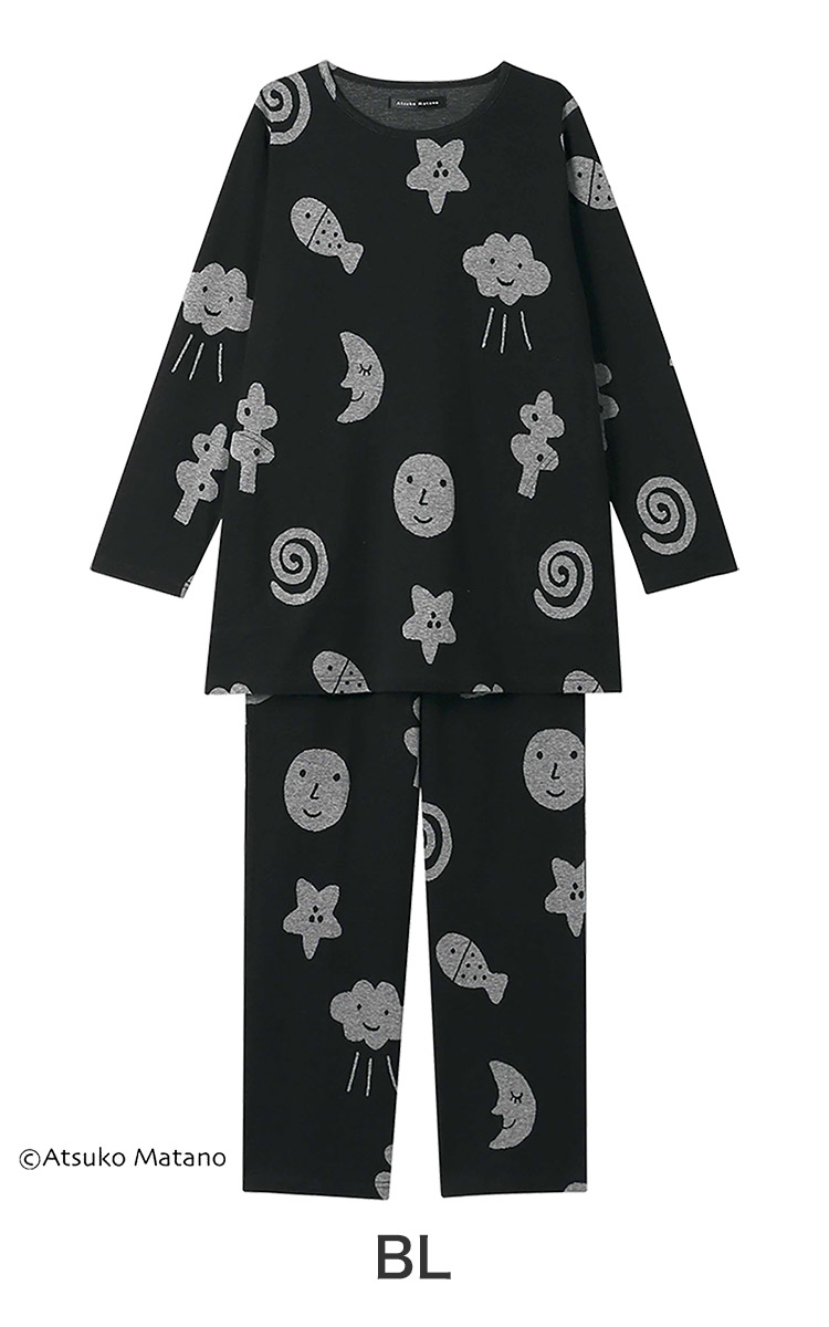 HDX574|ワコール アツコマタノ ルームウェア 上下セット 10分袖・10分丈 M/L