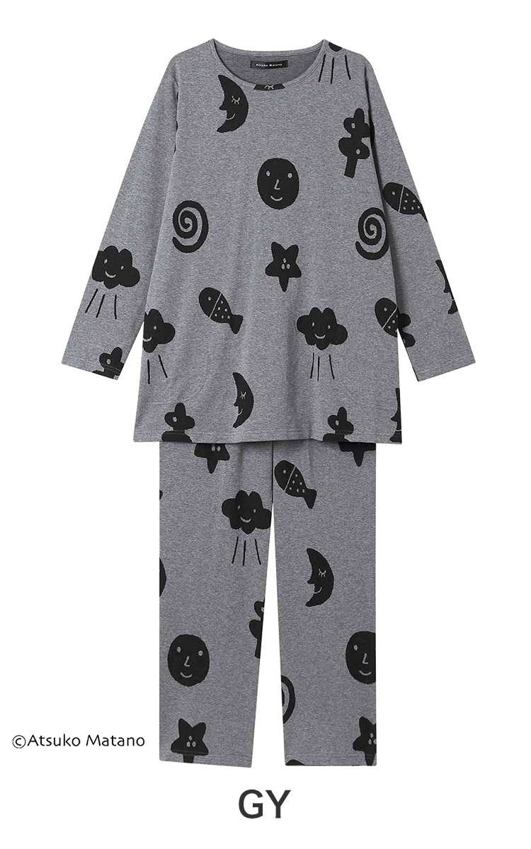 HDX574|ワコール アツコマタノ ルームウェア 上下セット 10分袖・10分丈 M/L