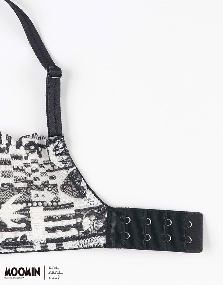 BUN130|ウンナナクール une nana cool MOOMIN × une nana cool 364 レース ノンワイヤーブラ S/M/L/LL
