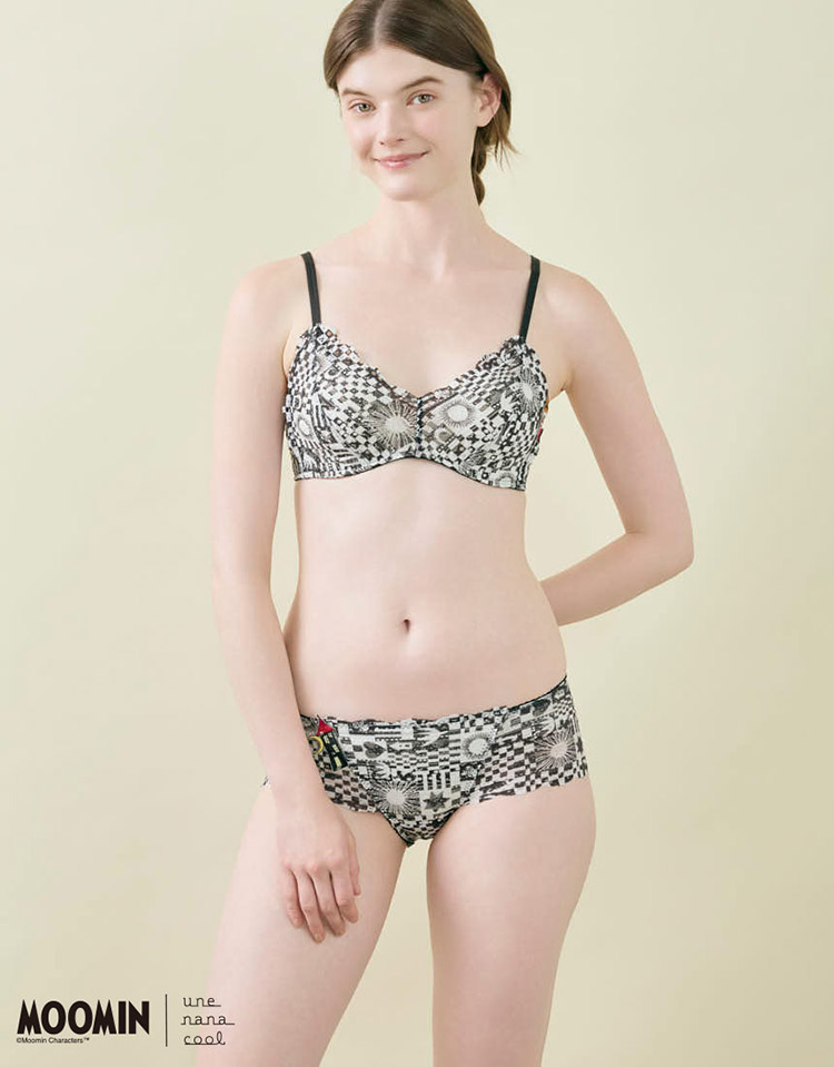BUN130|ウンナナクール une nana cool MOOMIN × une nana cool 364 レース ノンワイヤーブラ S/M/L/LL