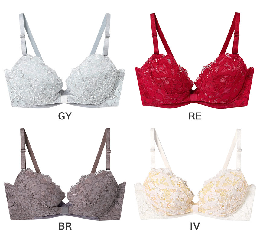 BUN201|ウンナナクール une nana cool リボンブラレース 胸もとフィットながもち~動いても、キレイはつづく~ ブラジャー単品 ABCDEFFカップ アンダー 65/70/75cm