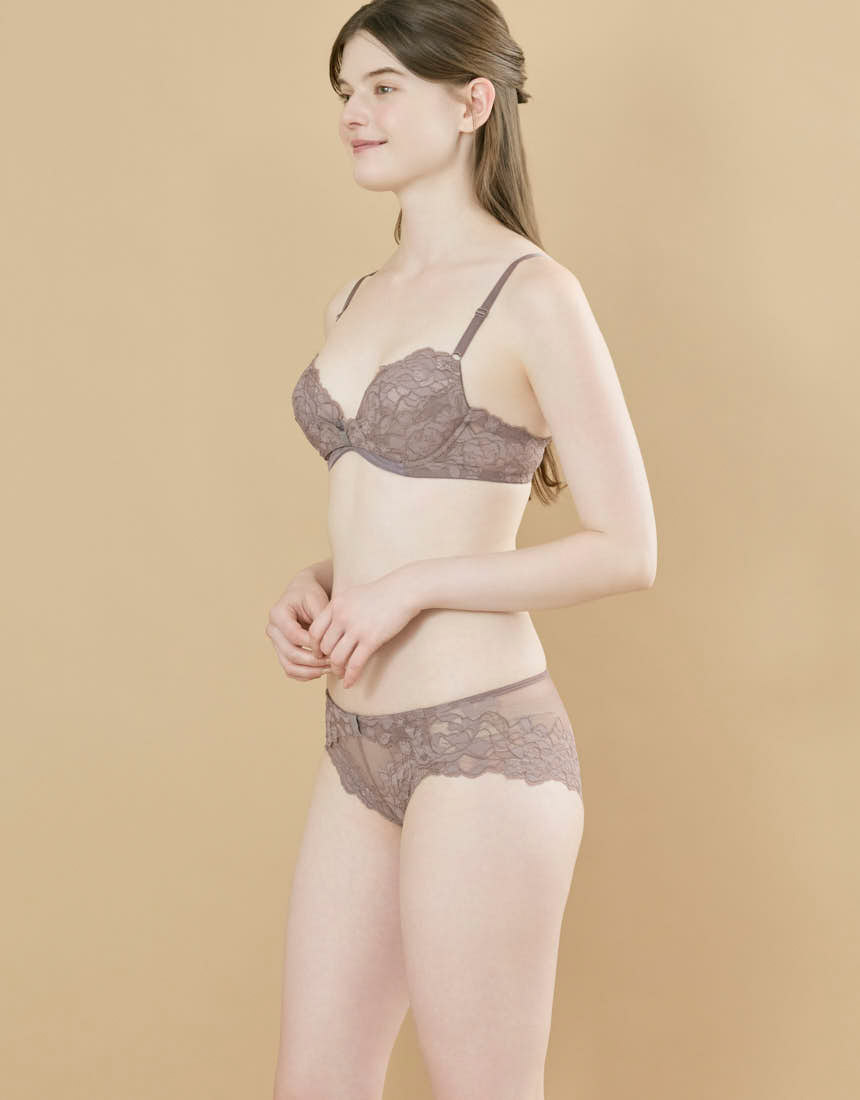 BUN201|ウンナナクール une nana cool リボンブラレース 胸もとフィットながもち~動いても、キレイはつづく~ ブラジャー単品 ABCDEFFカップ アンダー 65/70/75cm