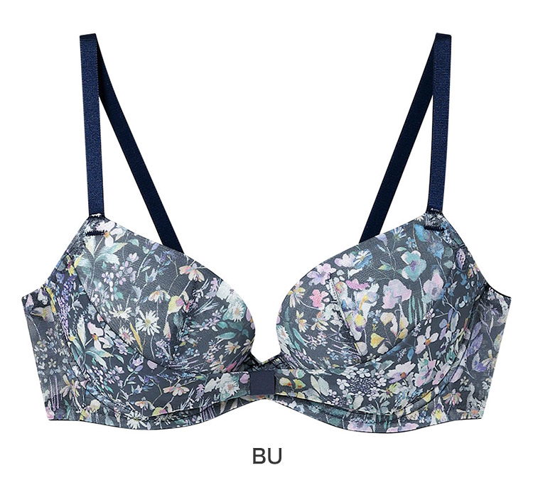 BUN223|ウンナナクール une nana cool MADE WITH LIBERTY FABRIC リボンブラ 胸もとフィットながもち~動いても、キレイはつづく~ ブラジャー単品 BCDEFFカップ アンダー 65/70/75cm