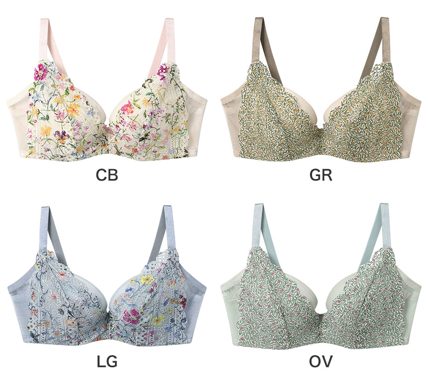 JB2323|ウンナナクール une nana cool MADE WITH LIBERTY FABRIC さあ、わたし レース ブラジャー単品 BCDEFカップ アンダー 65/70/75/80cm