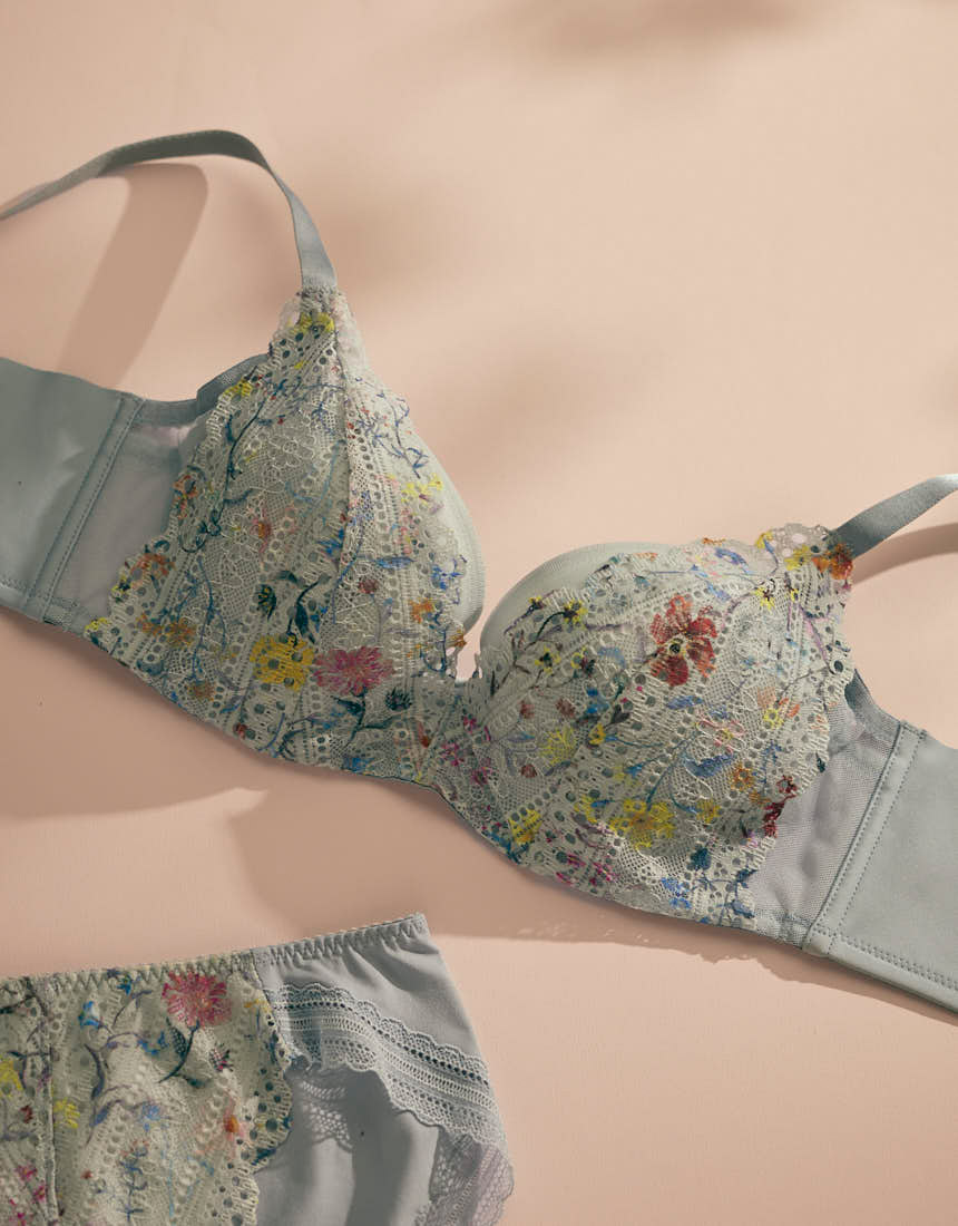 JB2323|ウンナナクール une nana cool MADE WITH LIBERTY FABRIC さあ、わたし レース ブラジャー単品 BCDEFカップ アンダー 65/70/75/80cm