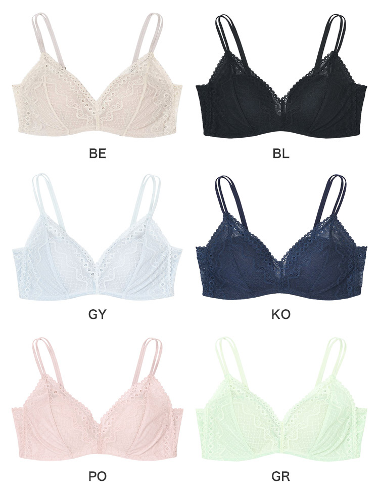 JB3510|ウンナナクール une nana cool 特別な日以外の364日つけたくなるブラ 364 レース ノンワイヤーブラ SS/S/M/L/LL