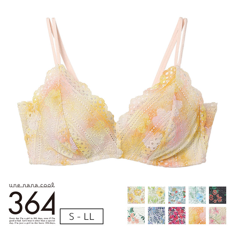 JB3520｜ウンナナクール une nana cool ３６４レース MADE WITH LIBERTY FABRIC ノンワイヤーブラ S/M/L/LL