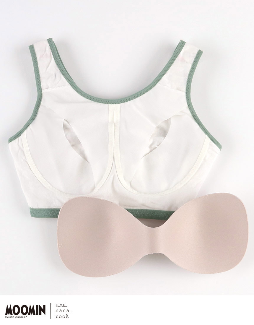 JB3951|ウンナナクール une nana cool MOOMIN × une nana cool ナイトアップブラ ノンワイヤーブラ M/L/LL/3L