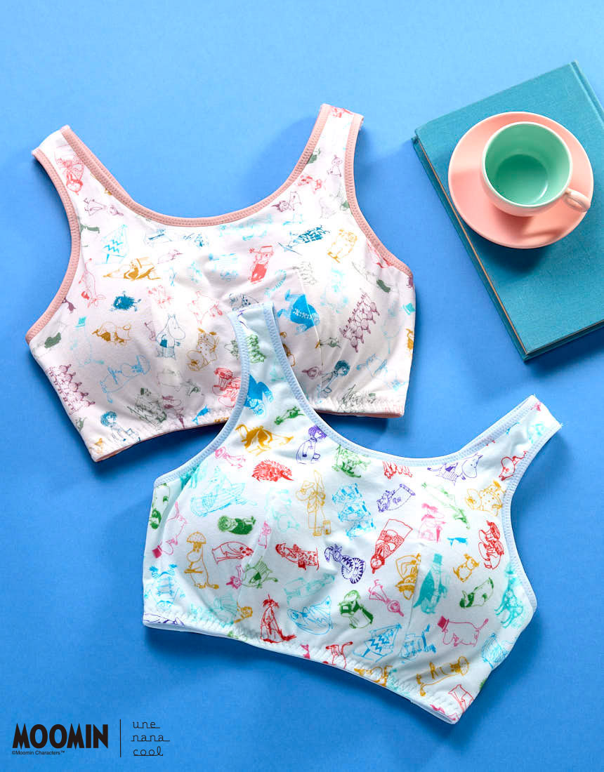 JB3951|ウンナナクール une nana cool MOOMIN × une nana cool ナイトアップブラ ノンワイヤーブラ M/L/LL/3L