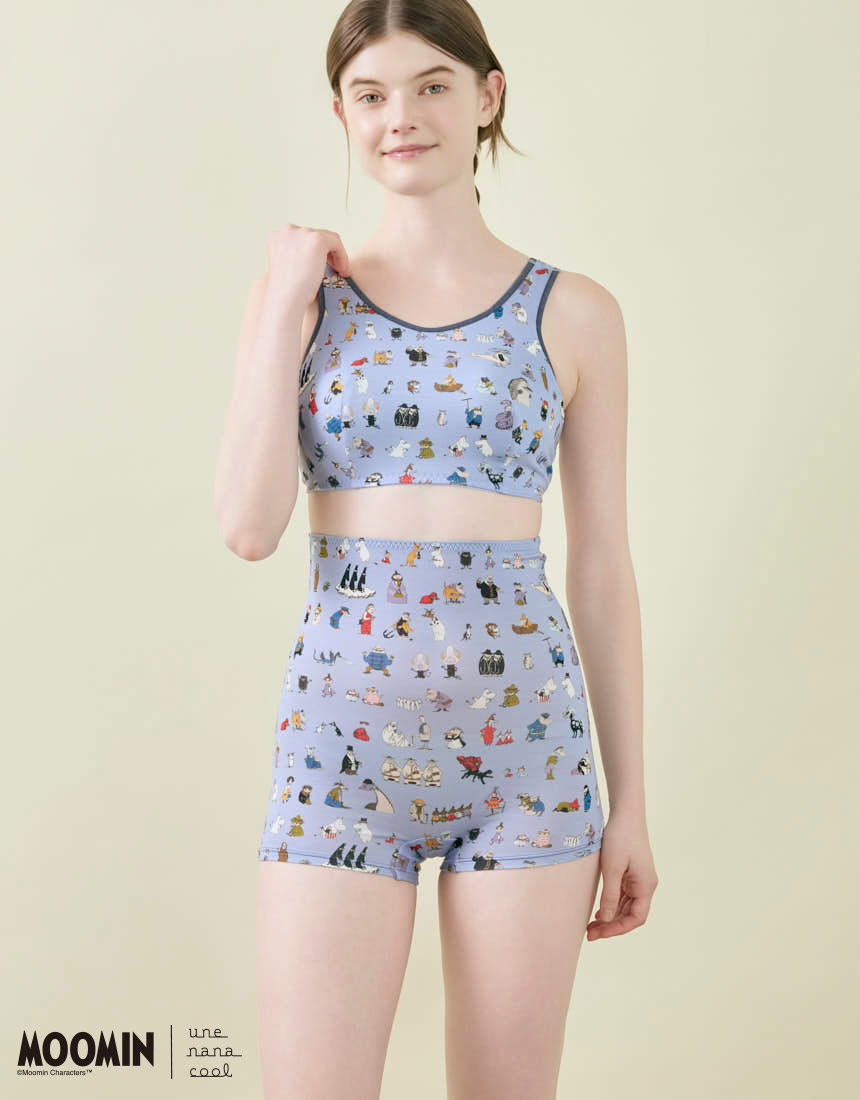 JB3951|ウンナナクール une nana cool MOOMIN × une nana cool ナイトアップブラ ノンワイヤーブラ M/L/LL/3L