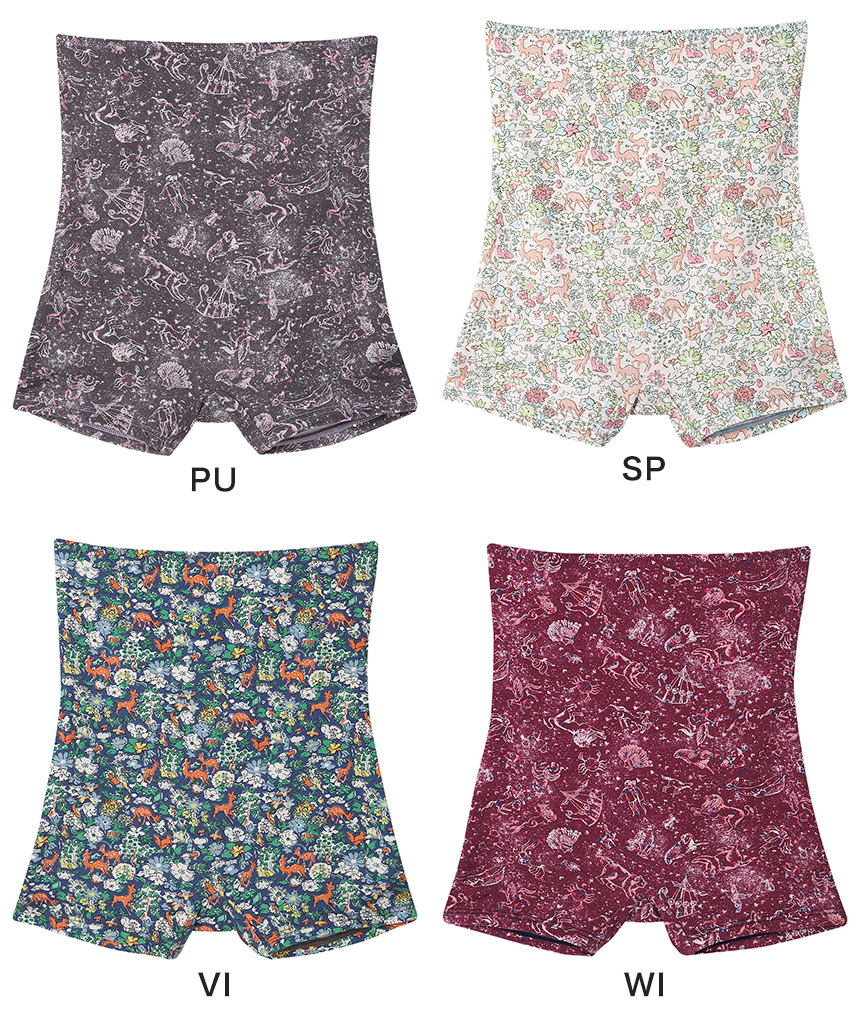 LF3050|ウンナナクール une nana cool ナイトアップブラ連動 MADE WITH LIBERTY FABRIC ハラマキ付きショーツ ボーイレングスショーツ M/L