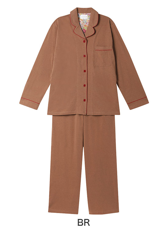 LP6531|ウンナナクール une nana cool 【綿混】ラスティック天竺パジャマ MADE WITH LIBERTY FABRIC パジャマ 上下セット M