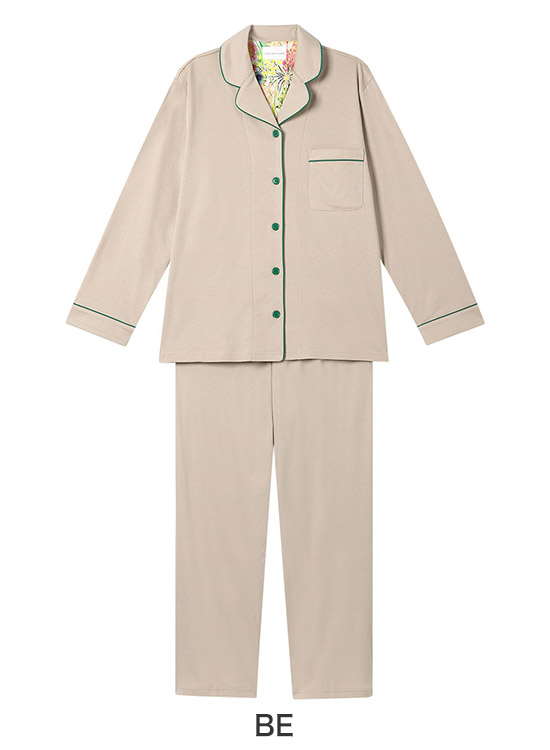 LP6534|ウンナナクール une nana cool 【綿100%】シルケットスムースパジャマ MADE WITH LIBERTY FABRIC パジャマ 上下セット M