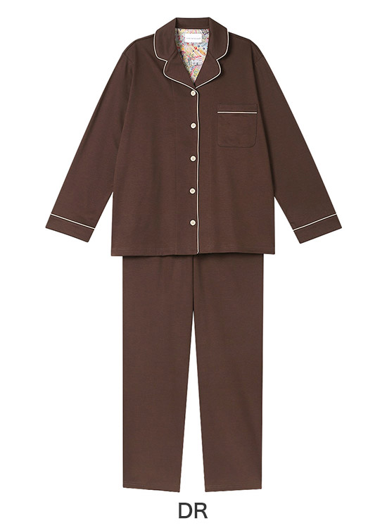 LP6534|ウンナナクール une nana cool 【綿100%】シルケットスムースパジャマ MADE WITH LIBERTY FABRIC パジャマ 上下セット M