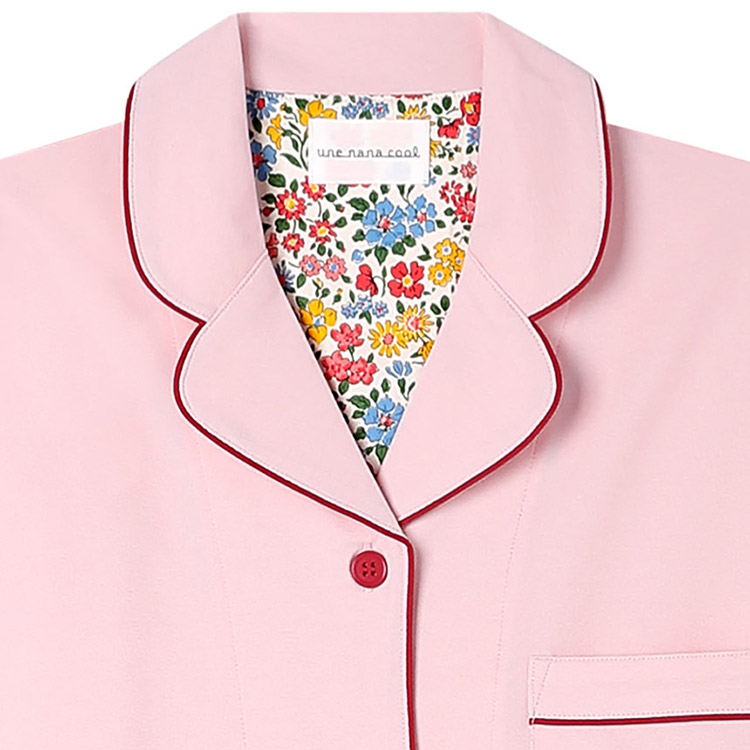 LP6628|ウンナナクール une nana cool 【綿混】両染ジャージ半袖パジャマ MADE WITH LIBERTY FABRIC パジャマ 上下セット M/L