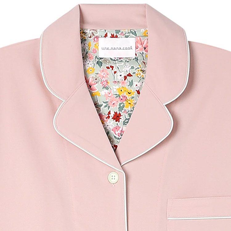 LP6628|ウンナナクール une nana cool 【綿混】両染ジャージ半袖パジャマ MADE WITH LIBERTY FABRIC パジャマ 上下セット M/L