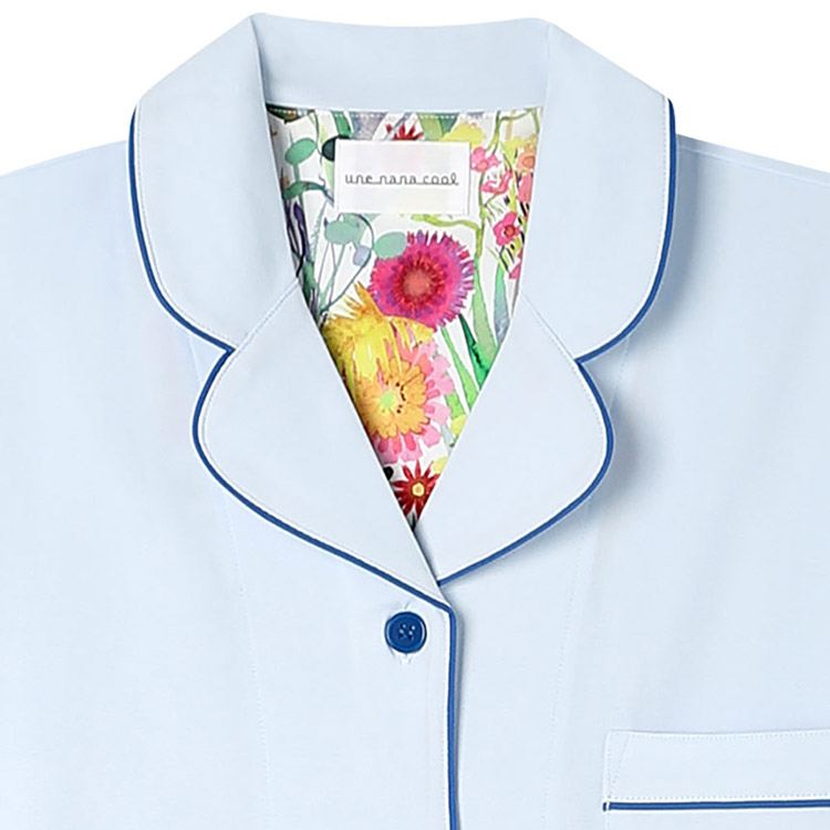 LP6628|ウンナナクール une nana cool 【綿混】両染ジャージ半袖パジャマ MADE WITH LIBERTY FABRIC パジャマ 上下セット M/L